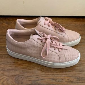 Blush Pink Leather Tennis Shoes